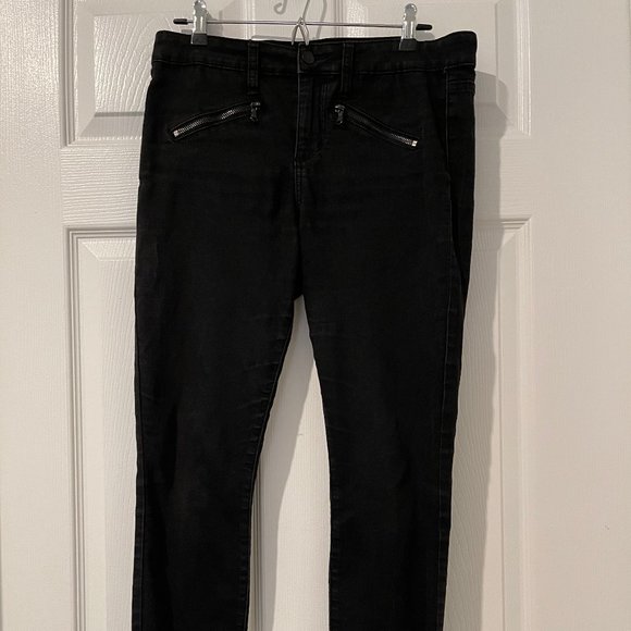 Joe's Jeans Black Zipper Skinny Ankle Jeans Jeggings Sz 29 (31x27) - Picture 3 of 15